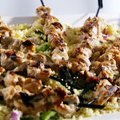 Chicken Satay with Grilled Vegetable Couscous (Sandra Lee)
