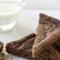 Chocolate Shortbread with White Chocolate Sauce (Alexandra Guarnaschelli)