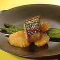 Grilled Mahi Mahi Fillets and Asparagus with Orange and Sesame (Rachael Ray)