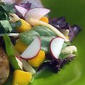 Mango, Jicama and Radish Salad with Peanut Dressing (Ingrid Hoffmann)