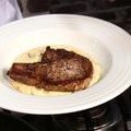 Roast Pork Chops with Cheddar and Bacon Grits (Paula Deen)