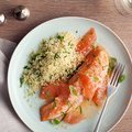 Roasted Salmon with Shallot Grapefruit Sauce (Ellie Krieger)