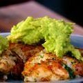 Spicy Crab Cakes Topped with Guacamole (Marcela Valladolid)