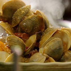 Steamed Clams with Chorizo, Citrus and Saffron Aioli (Tyler Florence)
