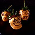 Strawberry Jack-O-Lanterns (Sandra Lee)