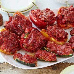 Stuffed Zucchini and Red Bell Peppers (Giada De Laurentiis)