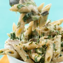 Pasta, Penne with Spinach Sauce