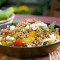 Whole Wheat Israeli Couscous with Ratatouille, Mozzarella and Balsamic Vinaigrette (Bobby Flay)