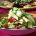 Zucchini Ribbon Salad with Lime Juice, Red Chile and Peanuts (Aarti Sequeira)