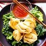 Cheese Wontons With Hot Sauce