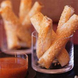 Shrimp And Sesame Sticks With Apricot Dipping Sauc...