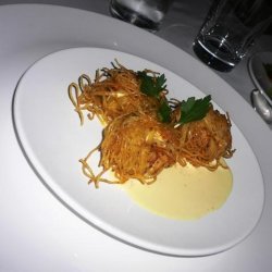 Angel Hair-covered Fried Scallops With Tangerine-s...