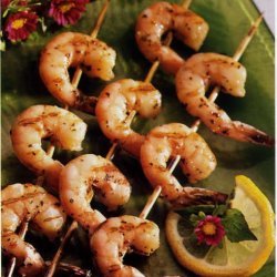 Lemon Garlic Skewered Shrimp