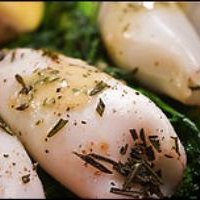 Crab Stuffed Squid With Rosemary Vinaigrette