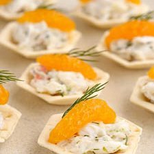 Crab Dill And Mandarin Pastry  Cups