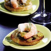 Caramelized Onion And Shrimp Bruschetta