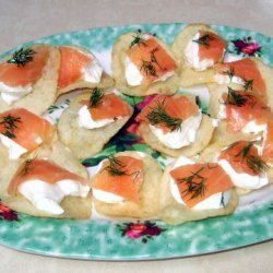 Smoked Salmon On Potato Chips