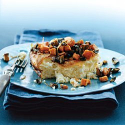 Fluffy Baked Eggs with Roasted-Vegetable Hash