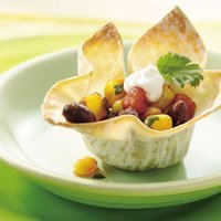 Black Bean And Corn Wonton Cup