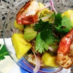Grilled Shrimp , Pineapple, Mango And Avacado Cock...