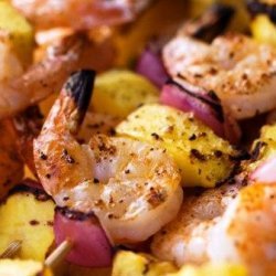 Tropical Grilled Mango & Shrimp Skewers