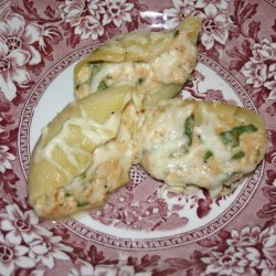 Salmon And Spinach Stuffed Shells In Garlic Butter
