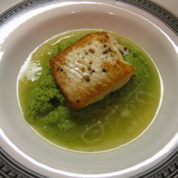 Fish In Lemon Brodetto With Pea Puree