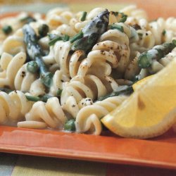 Pasta With Lemon Cream Sauce Asparagus And Peas