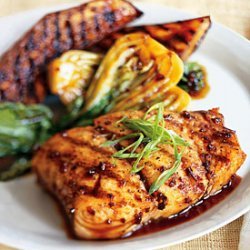 Grilled Halibut With Eggplant And Baby Bok Choy An...