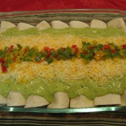 Beef Enchilada Suizas With Green Chile Sauce