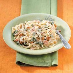 Linguine With Spinach And  Garlic Sauce