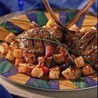 Grilled Marinated Lamb Chops With Crispy Potato Cr...