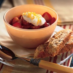 Strawberries with Lemon Sugar and Lavender Syrup