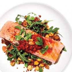 Salmon, Red Quinoa, and Arugula Salad