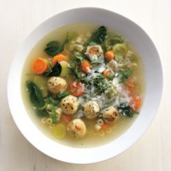 Spring Minestrone with Chicken Meatballs