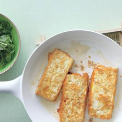 Panfried Tofu with Romano-Bean and Herb Salad