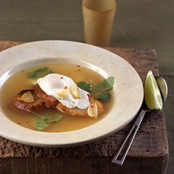 Garlic Soup with Poached Eggs