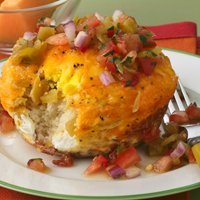 Breakfast Biscuit Cups With Green Chile Salsa