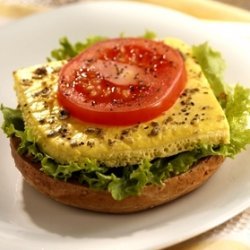 Open Faced Egg And Tomato Bagel Stacks