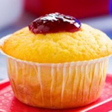 Jam-drop Polenta Muffins