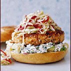 Pan-fried Salmon Burgers With Cabbage Slaw And Avo...