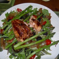 Salmon Salad With Caramelized Onions And Asparagus