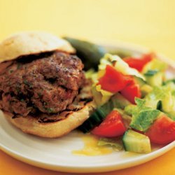 Elvis Burger With Chopped Salad And Pickled Gherki...