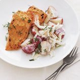 Mustard-broiled Salmon With Potato Salad