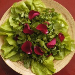 Rose Petal And Watercress Salad Yam Dok Gulab