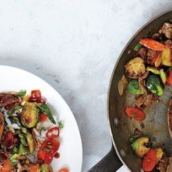 Brussels Sprouts and Steak Stir-Fry