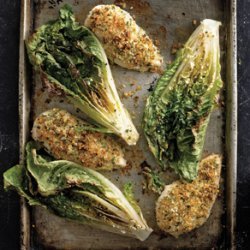 Parmesan Chicken with Caesar Roasted Romaine