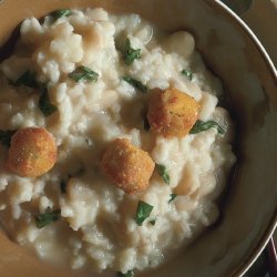 Butter Bean Risotto with Chard and Fried Okra