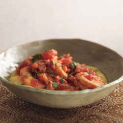 Shrimp and Pancetta on Polenta