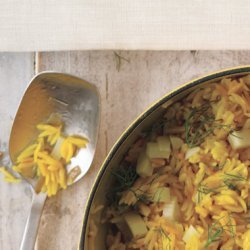 Toasted Orzo with Saffron and Fennel